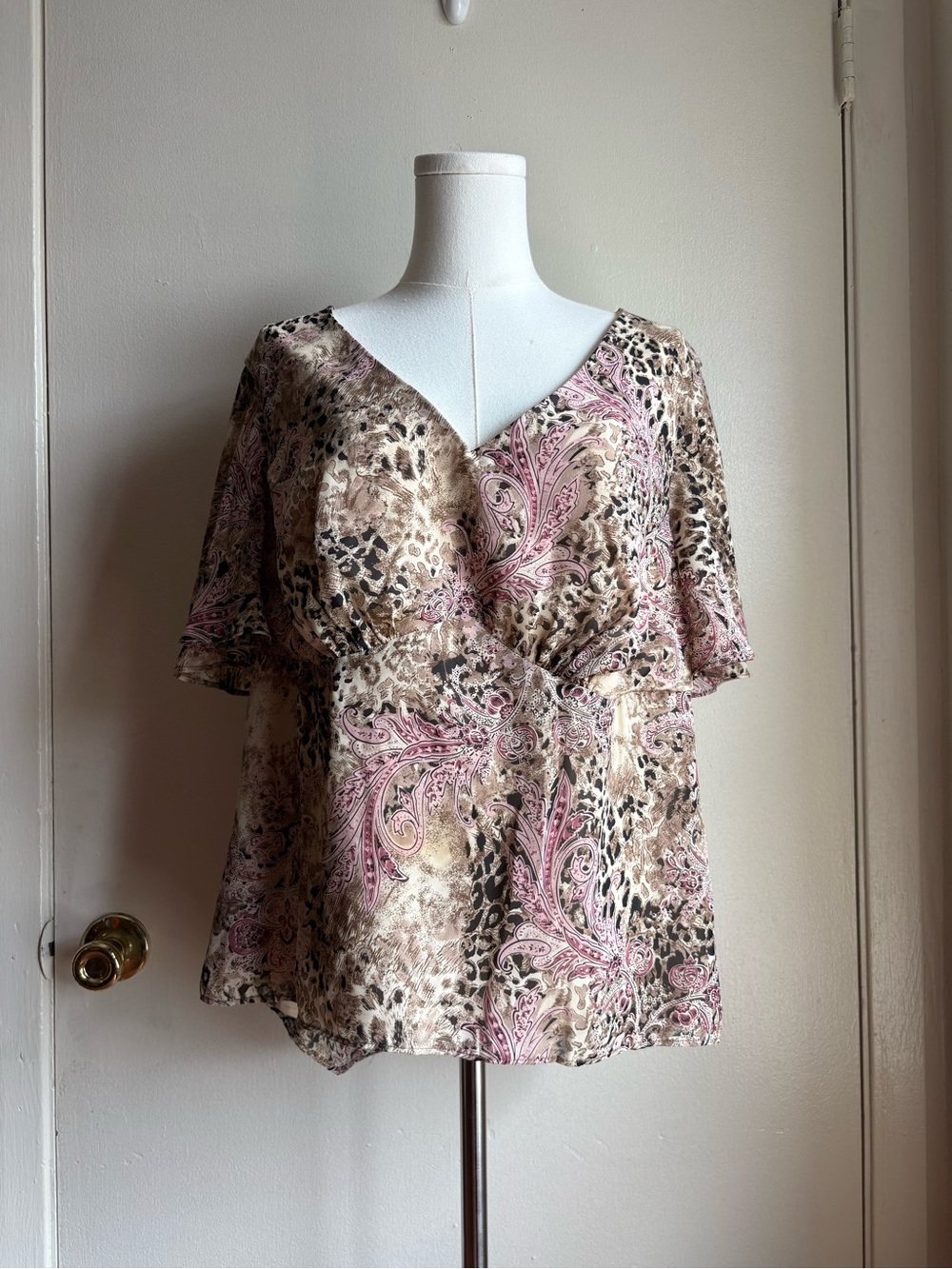 vintage y2k city clothing animal paisley print blouse